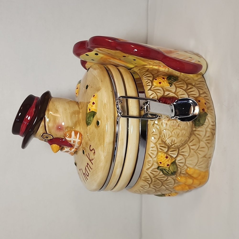 Turkey Biscuit Ceramic Cannister Jar  "Thanksgiving Theme" Home Decor Kitchen - Picture 6 of 12